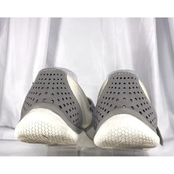 LANDS END Women's Size 11B MARY JANE SHOE White/Gray MESH FLATS SNEAKERS #481528 - Picture 6 of 10